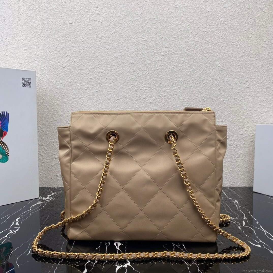 Prada Nylon Vintage Chain Stray Bag 1BD621 Apricot