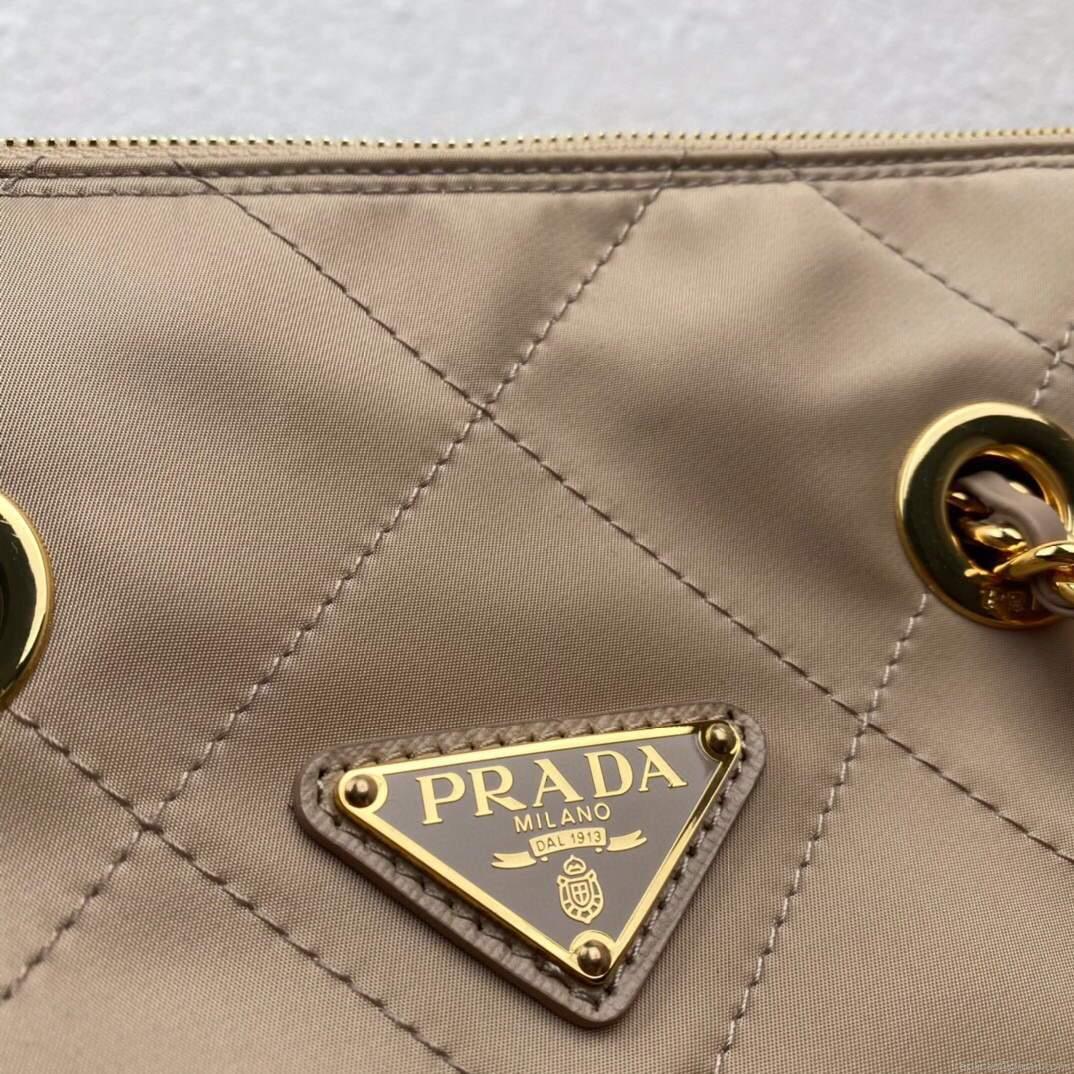 Prada Nylon Vintage Chain Stray Bag 1BD621 Apricot