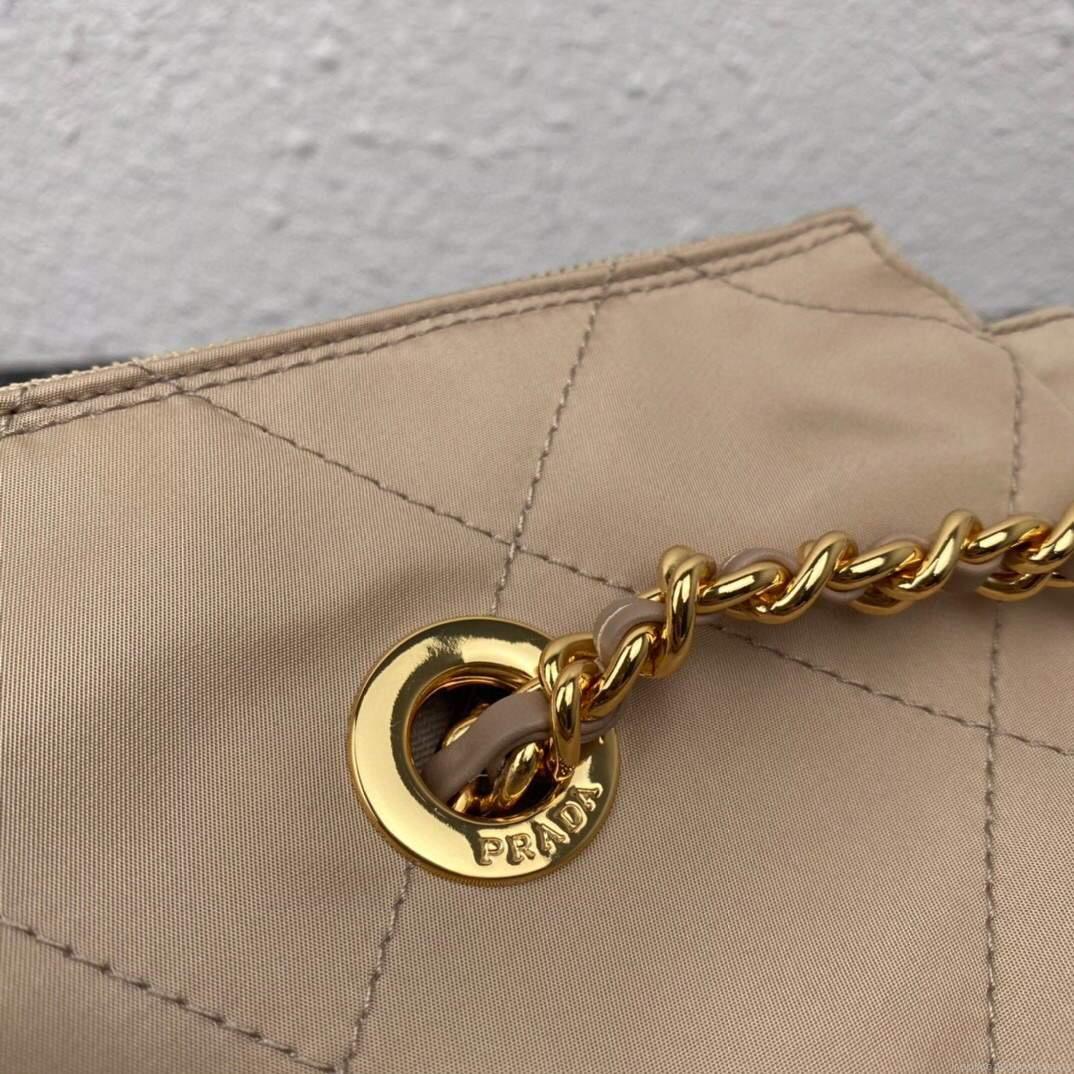 Prada Nylon Vintage Chain Stray Bag 1BD621 Apricot