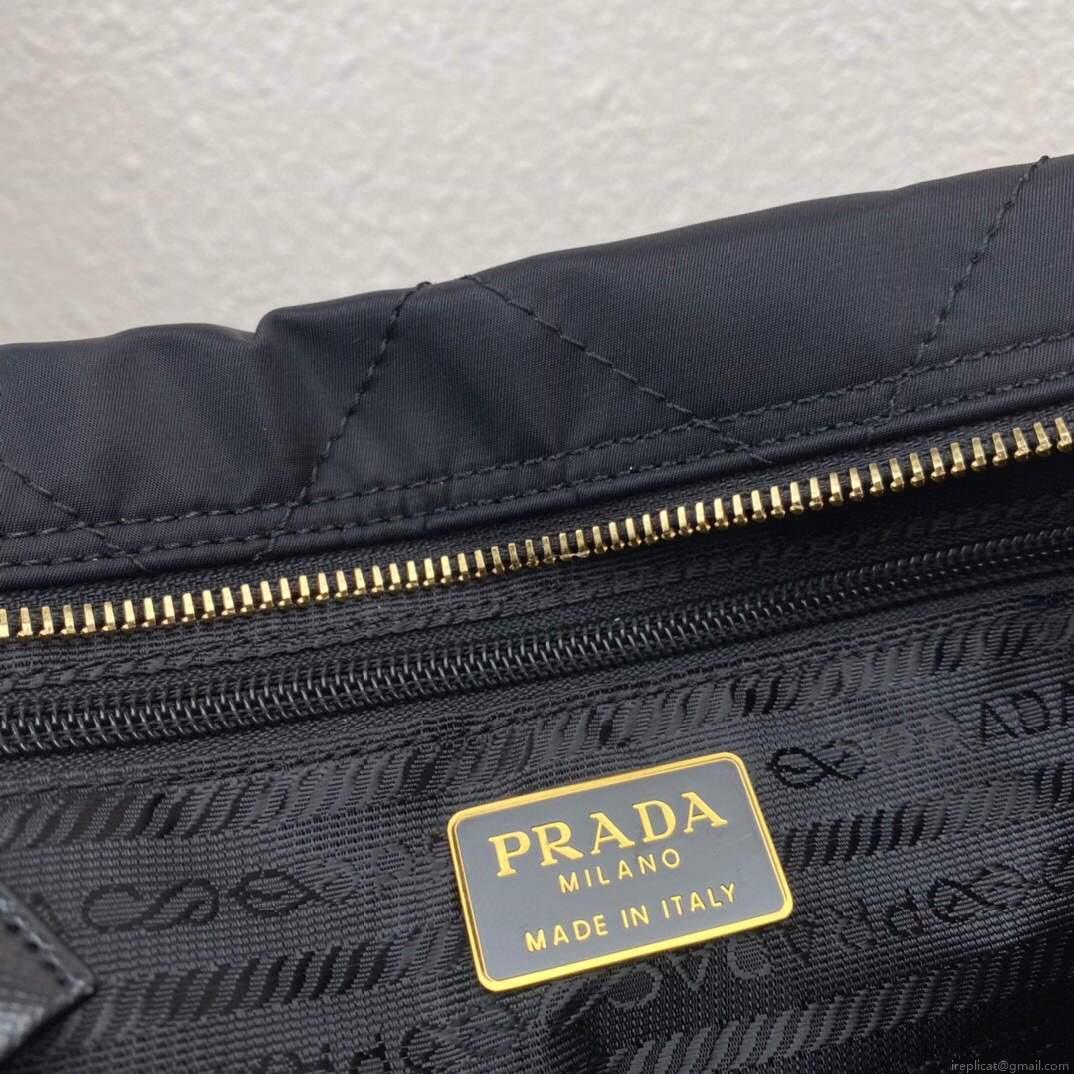 Prada Nylon Vintage Chain Stray Bag 1BD621 Black