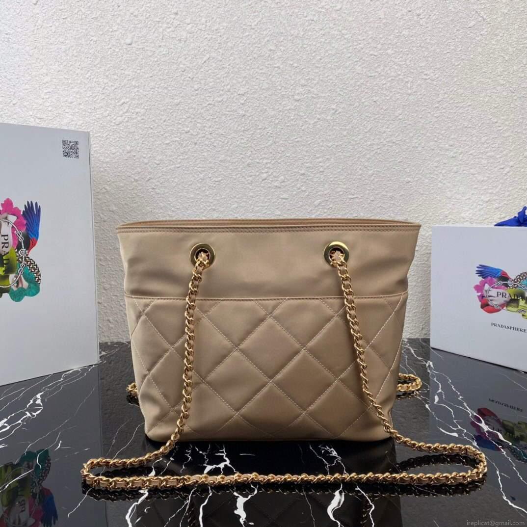 Prada Nylon Vintage Chain Stray Bag 1BD625 Apricot