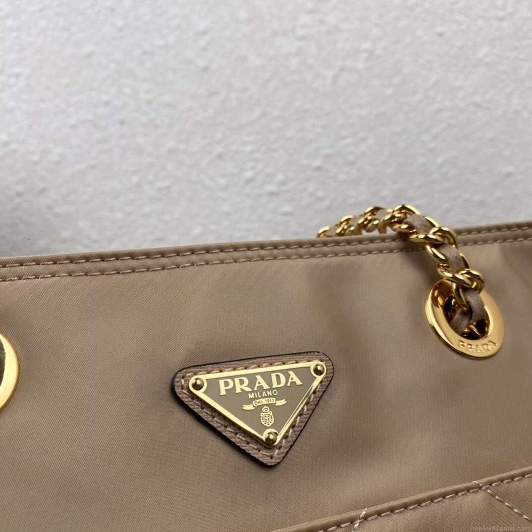 Prada Nylon Vintage Chain Stray Bag 1BD625 Apricot