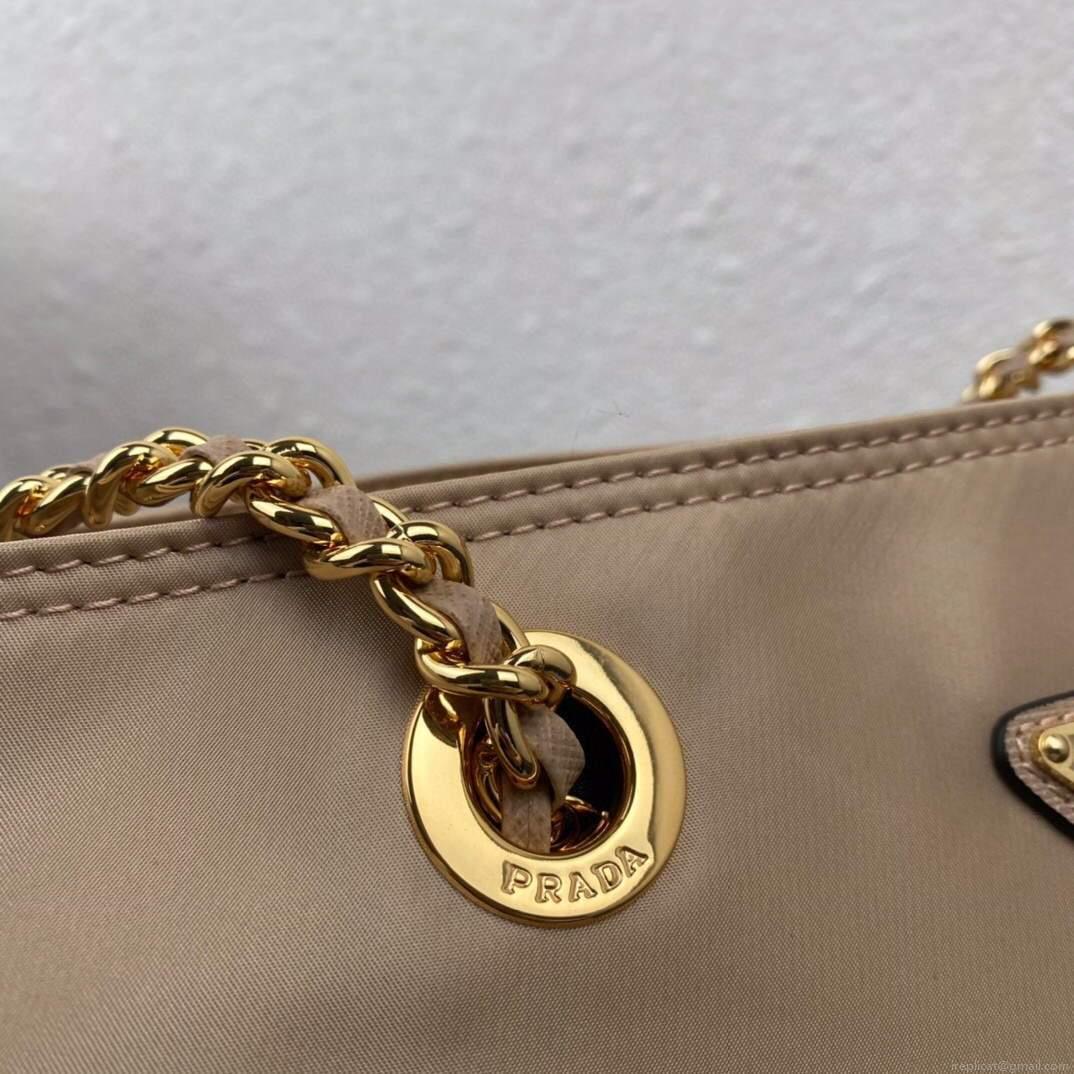 Prada Nylon Vintage Chain Stray Bag 1BD625 Apricot