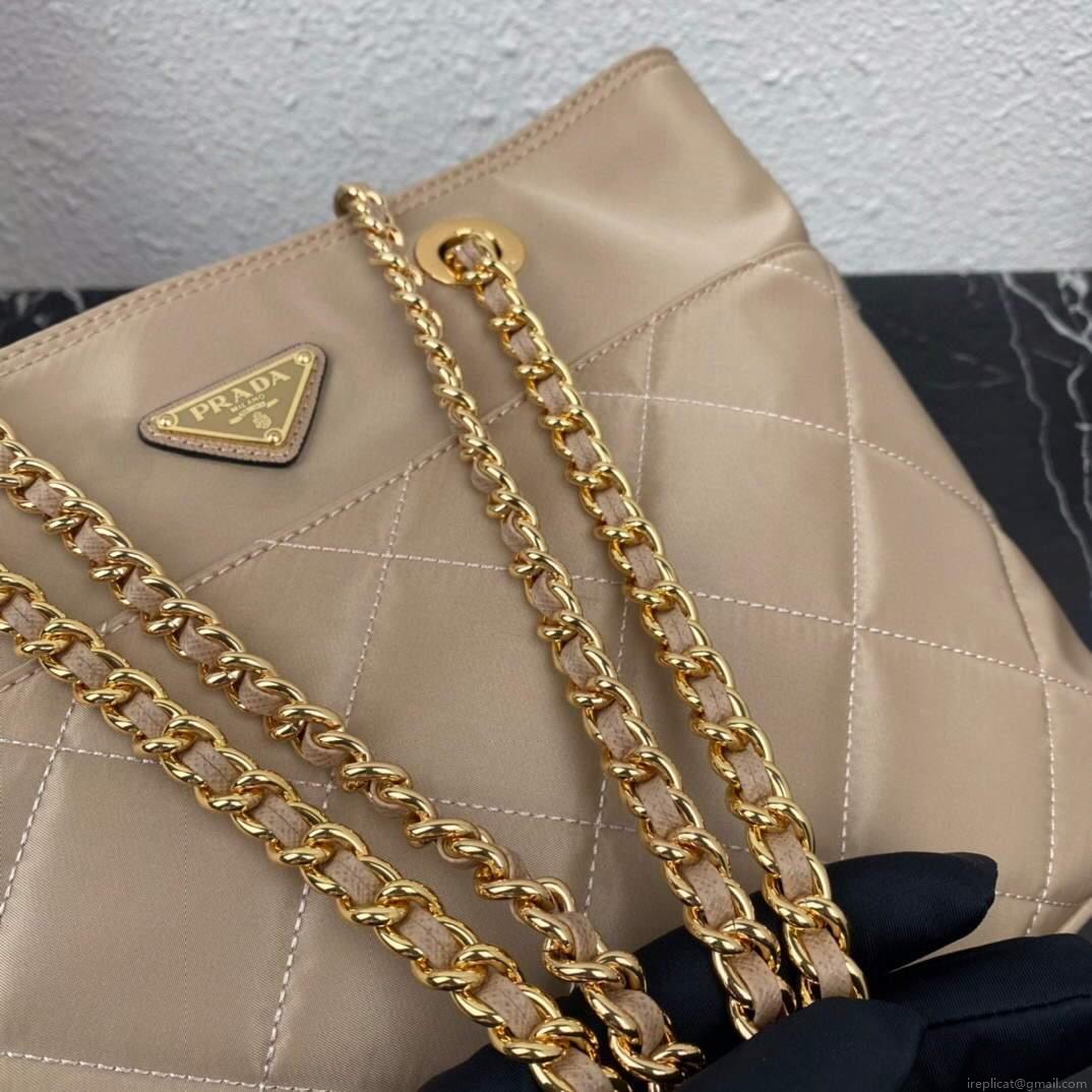 Prada Nylon Vintage Chain Stray Bag 1BD625 Apricot