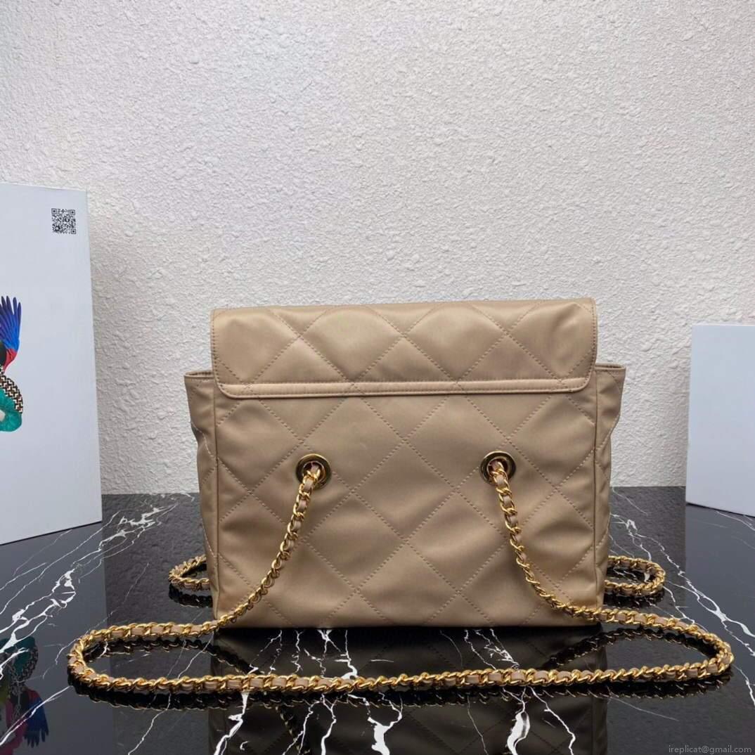 Prada Nylon Vintage Chain Stray Bag 1BD630 Apricot
