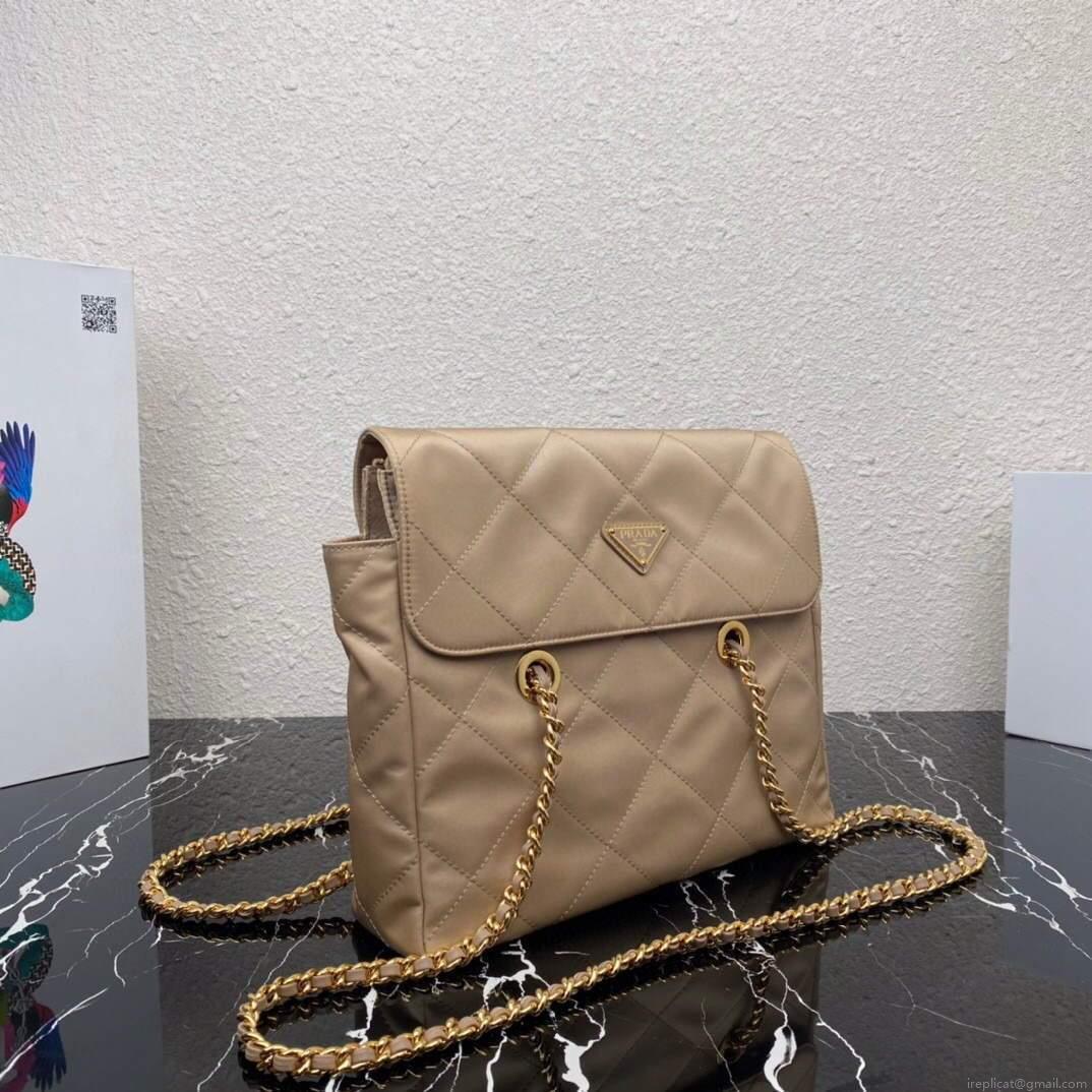 Prada Nylon Vintage Chain Stray Bag 1BD630 Apricot