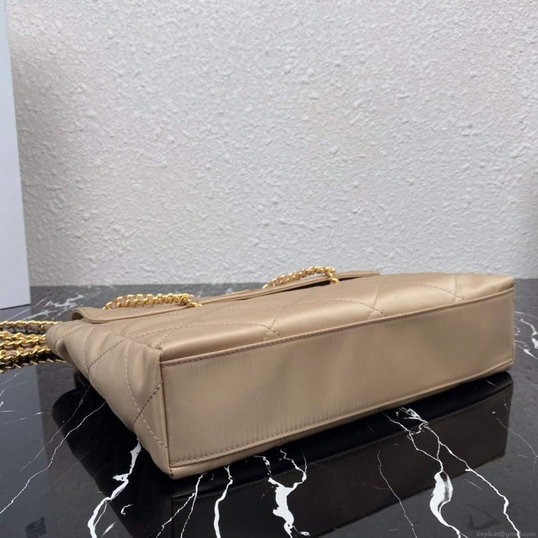 Prada Nylon Vintage Chain Stray Bag 1BD630 Apricot