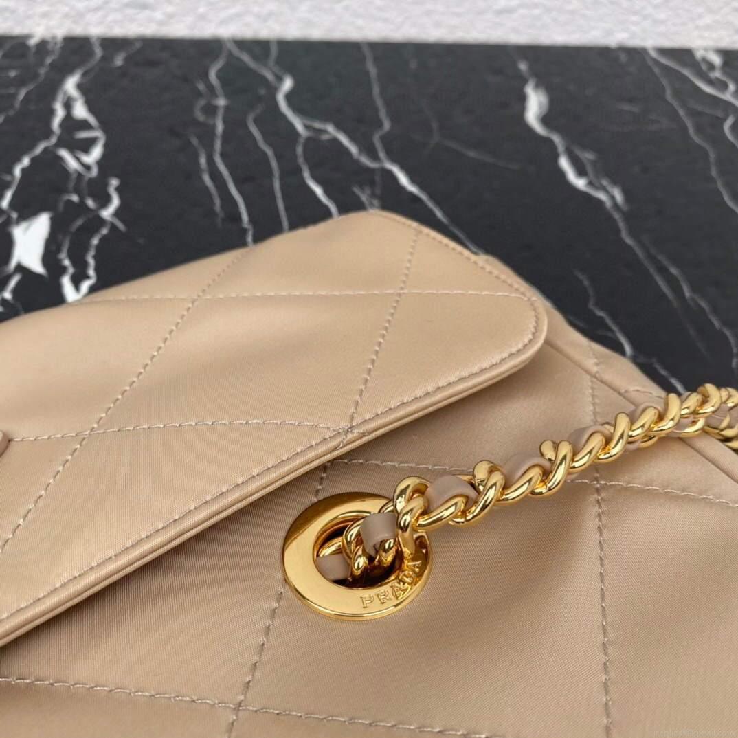 Prada Nylon Vintage Chain Stray Bag 1BD630 Apricot