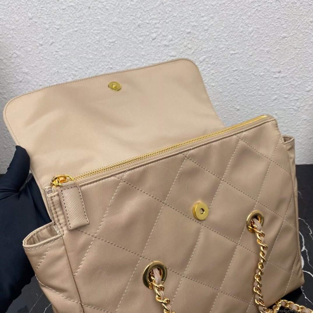 Prada Nylon Vintage Chain Stray Bag 1BD630 Apricot