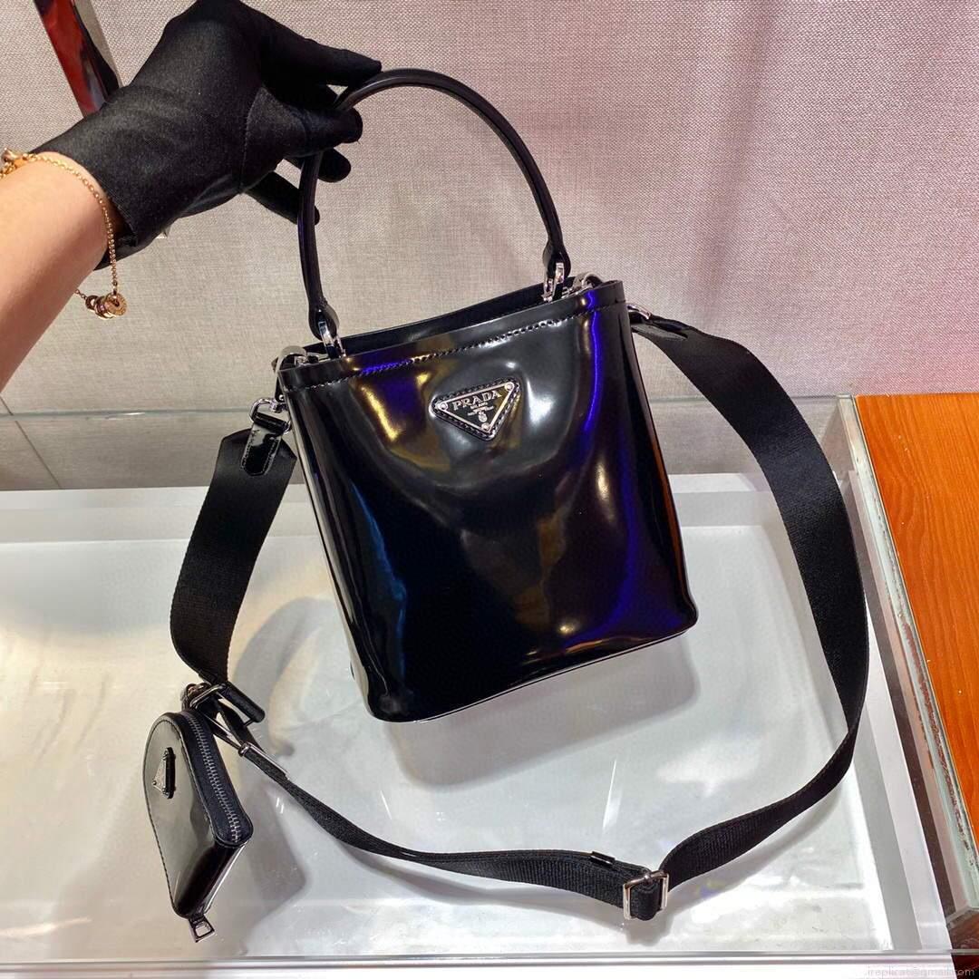 Prada Panier ostrich leather 1BA319 Bag Black