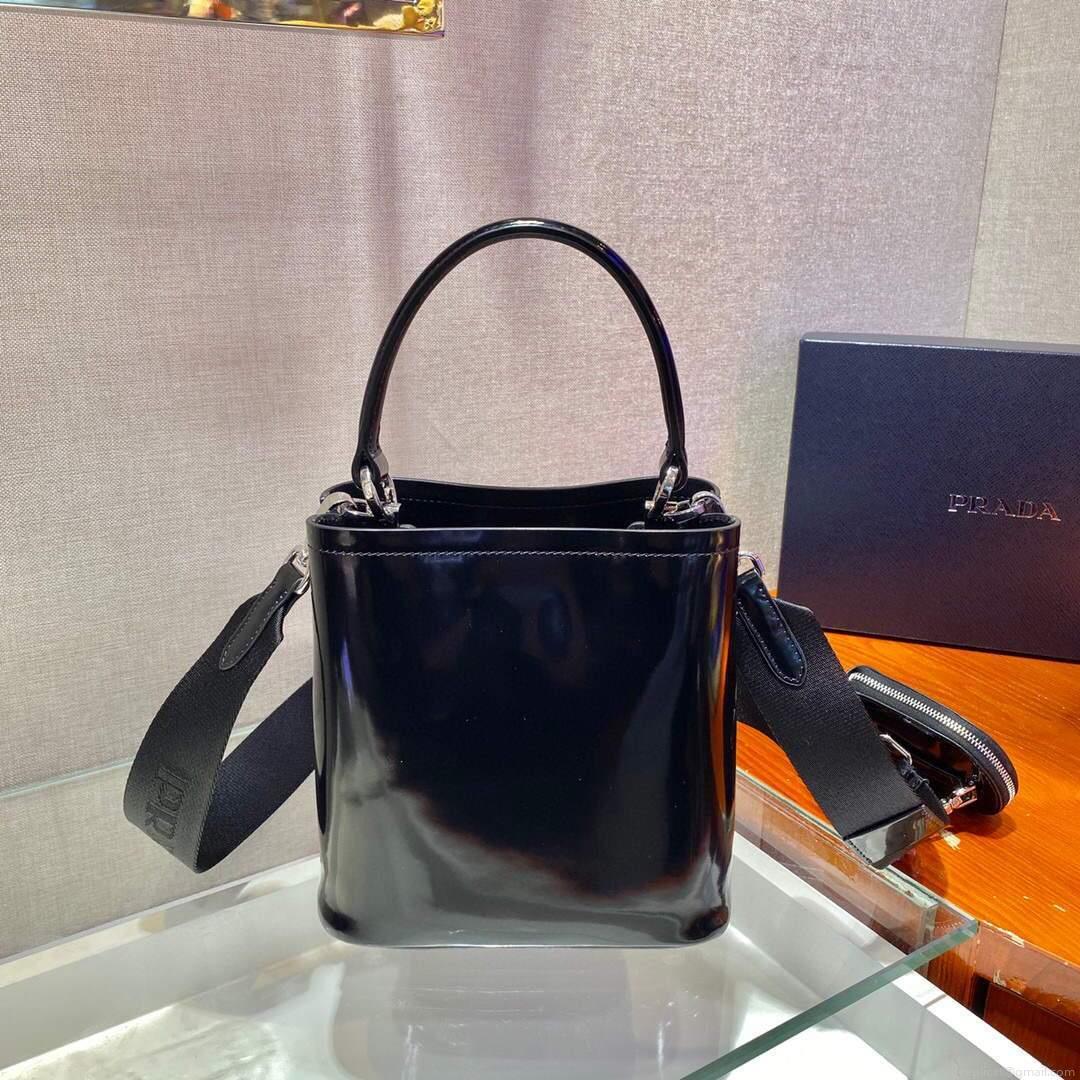 Prada Panier ostrich leather 1BA319 Bag Black