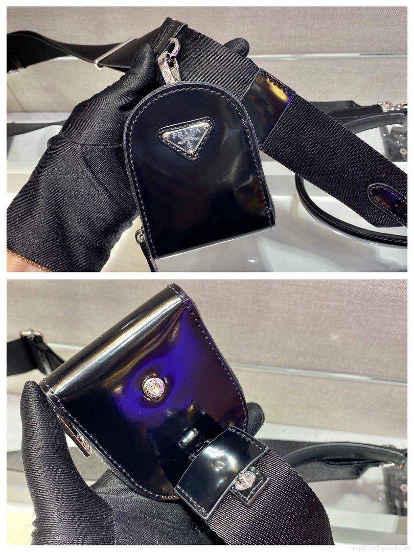 Prada Panier ostrich leather 1BA319 Bag Black