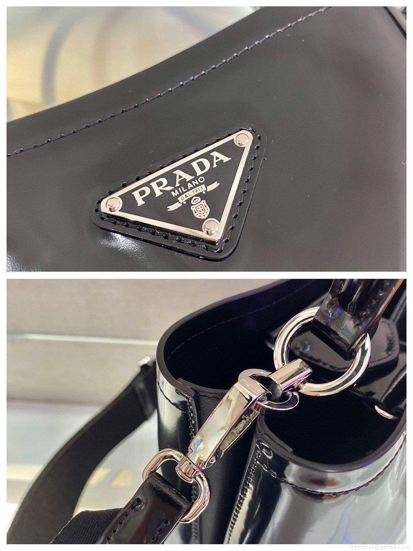 Prada Panier ostrich leather 1BA319 Bag Black