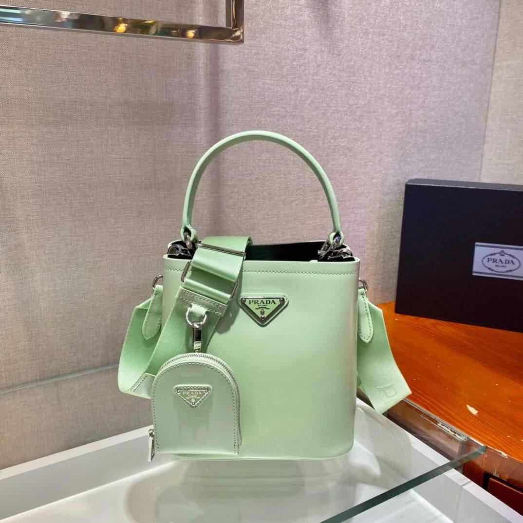 Prada Panier ostrich leather 1BA319 Bag Green