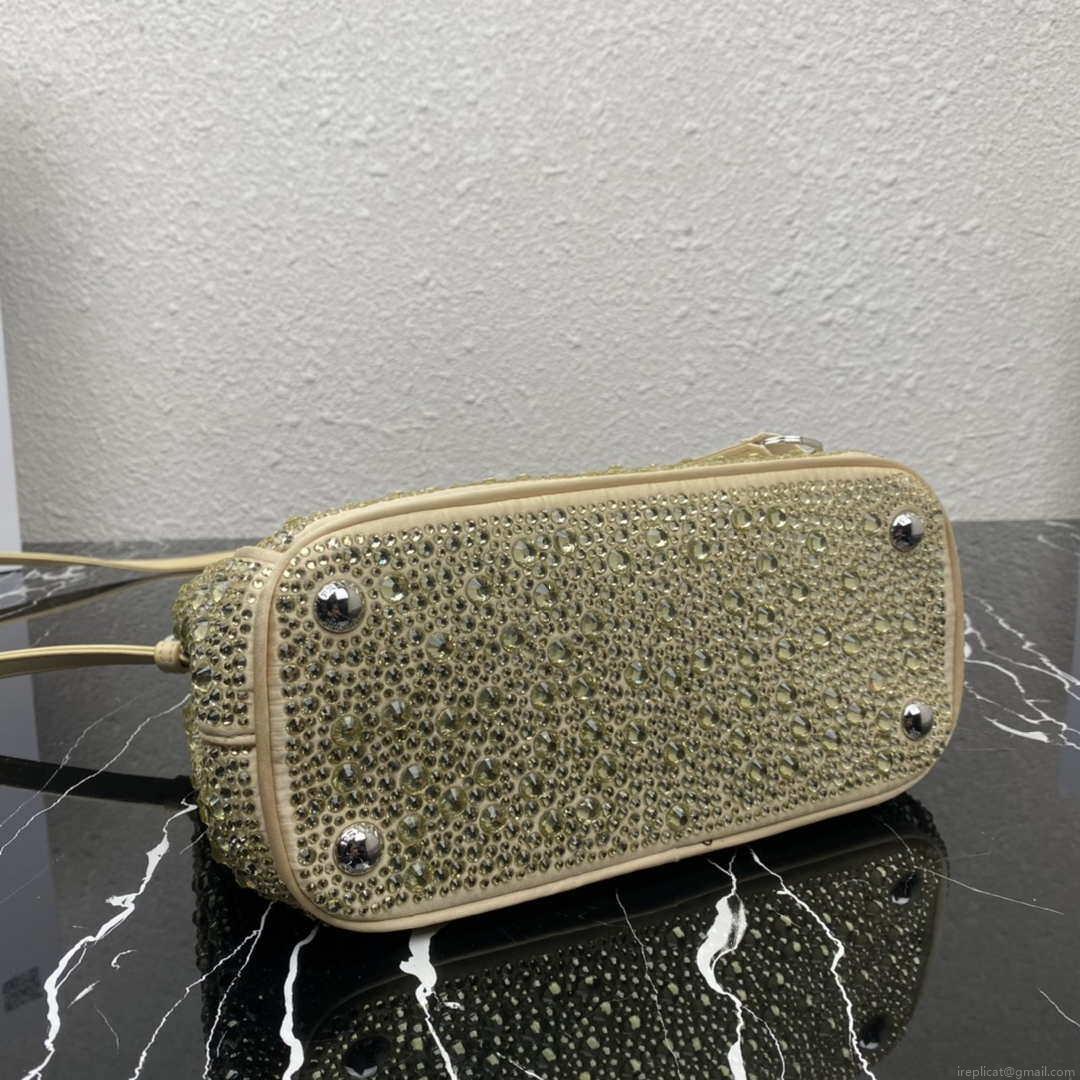 Prada 1BA896 Prada Galleria Saffiano leather small bag Gold