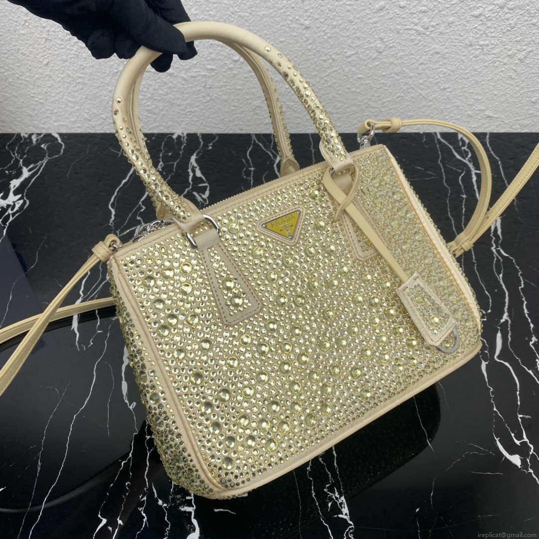 Prada 1BA896 Prada Galleria Saffiano leather small bag Gold