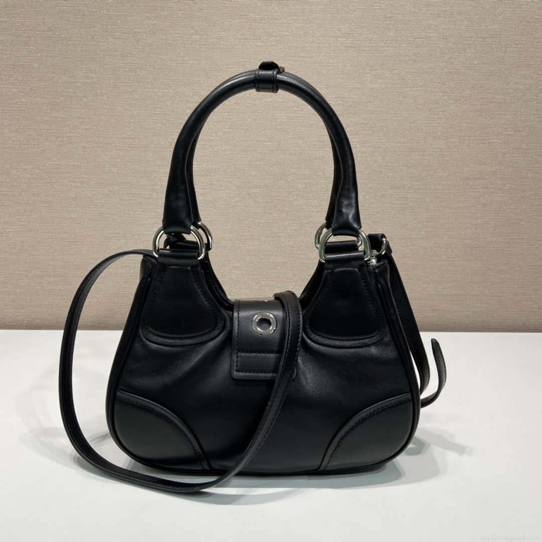 Prada 1BA368 Moon padded nappa-leather bag Black