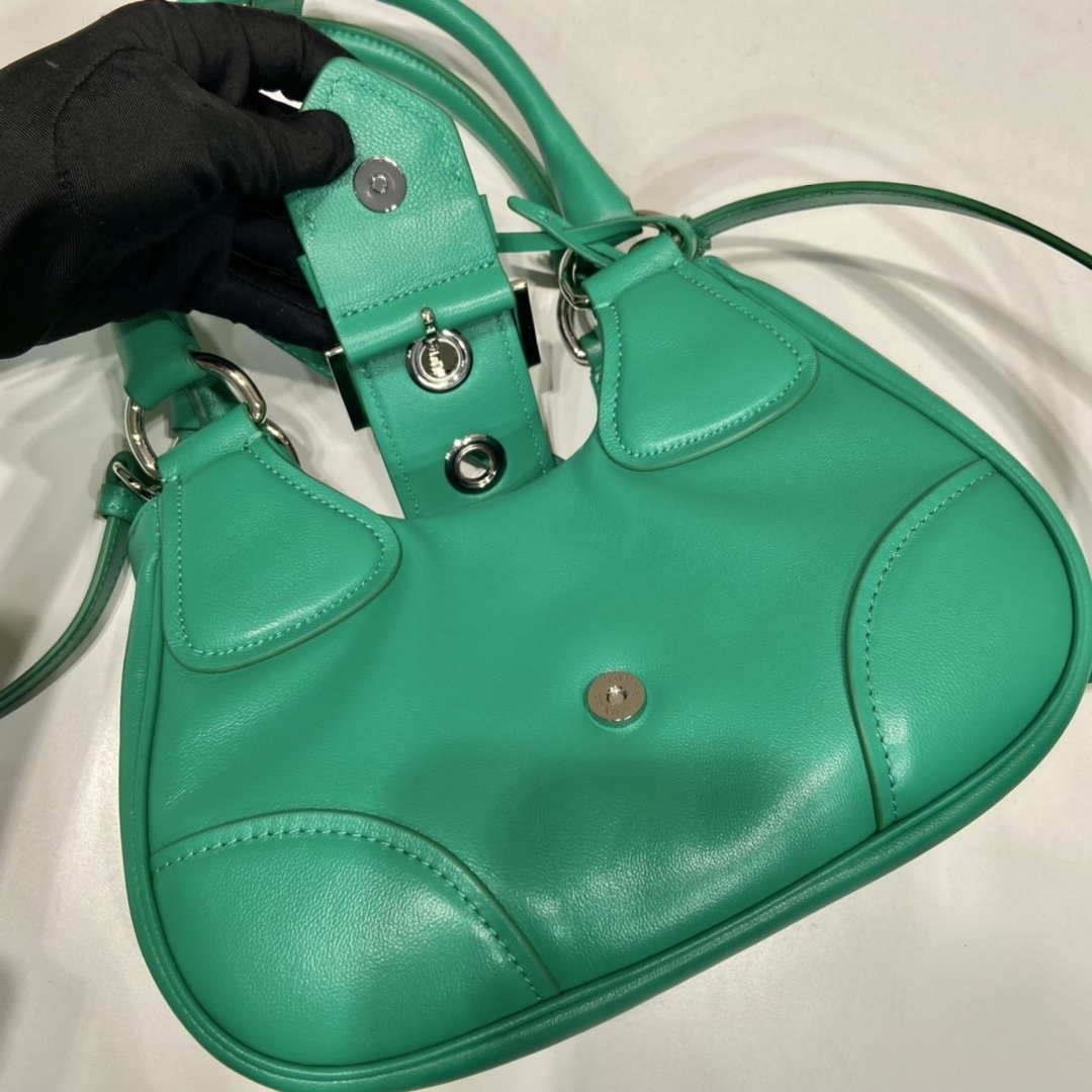 Prada 1BA368 Moon padded nappa-leather bag Green