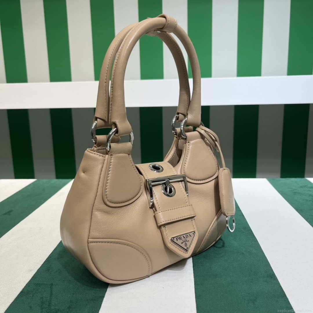 Prada 1BA368 Moon padded nappa-leather bag Apricot