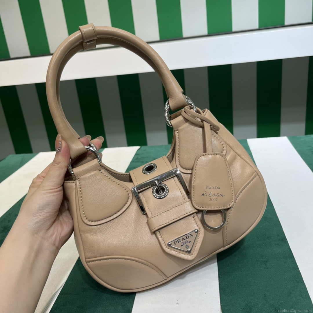 Prada 1BA368 Moon padded nappa-leather bag Apricot