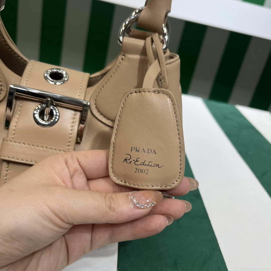 Prada 1BA368 Moon padded nappa-leather bag Apricot