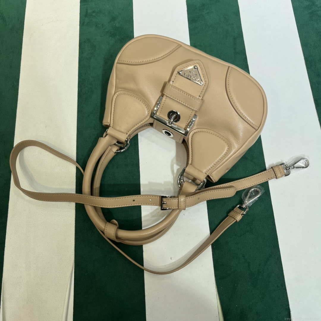 Prada 1BA368 Moon padded nappa-leather bag Apricot