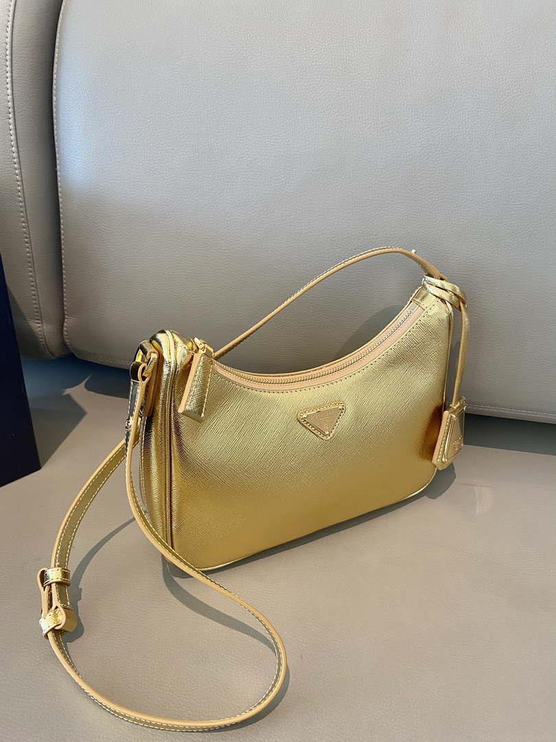 Prada 1BC204 Saffiano Leather Mini-Bag Gold