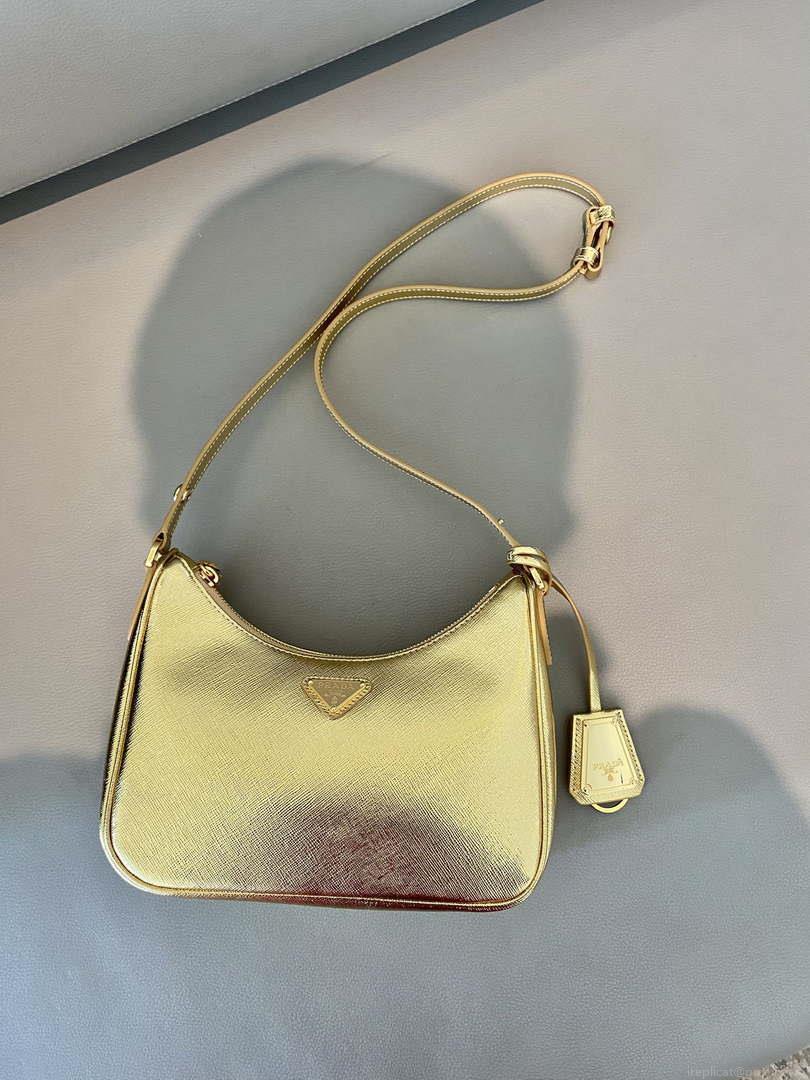 Prada 1BC204 Saffiano Leather Mini-Bag Gold