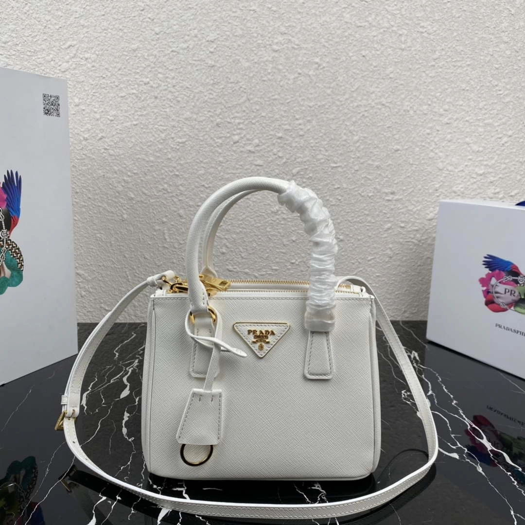 Prada 1BA906 Prada Galleria Saffiano leather mini-bag White