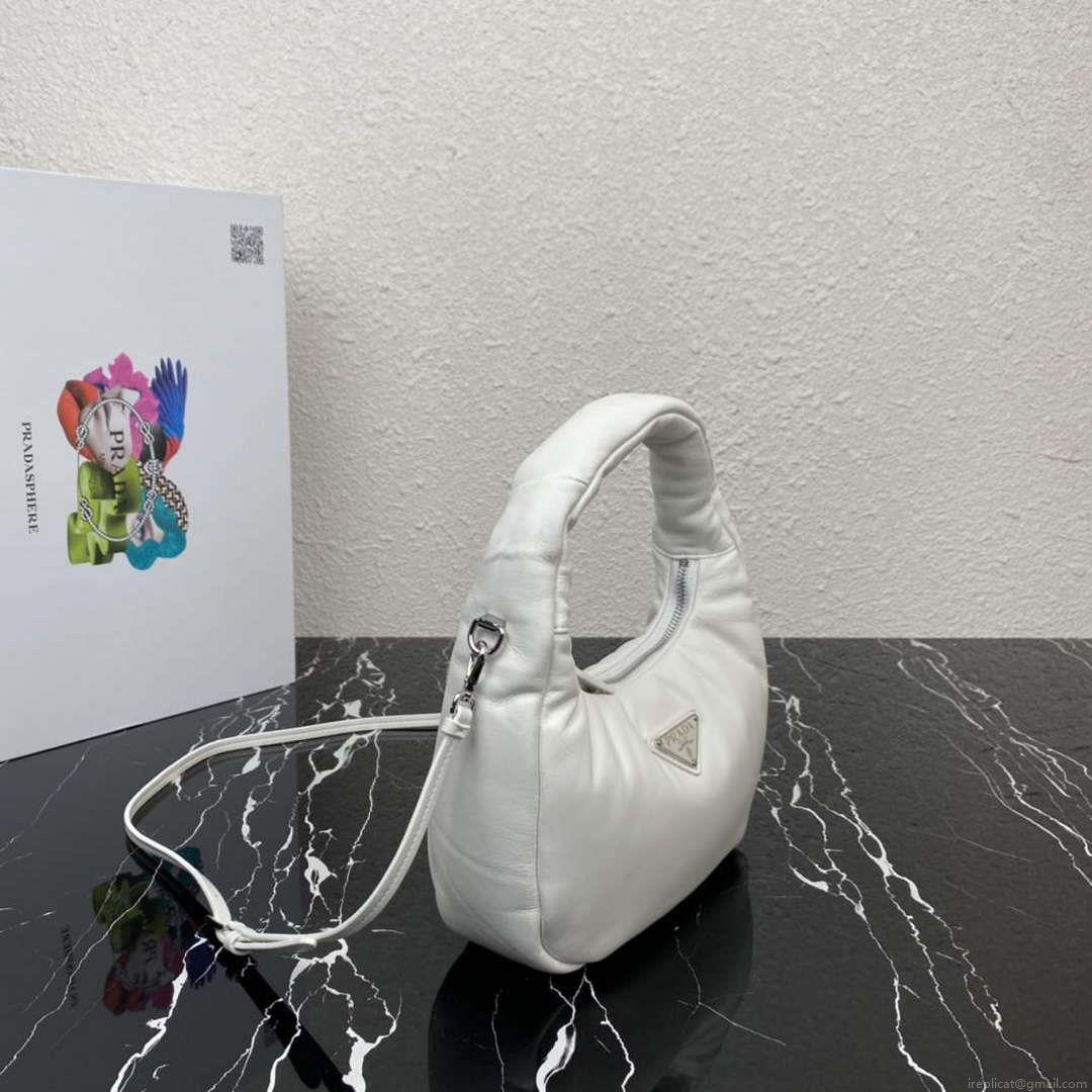 Prada 1BA384 Prada Soft Padded Nappa Leather Mini Bag White