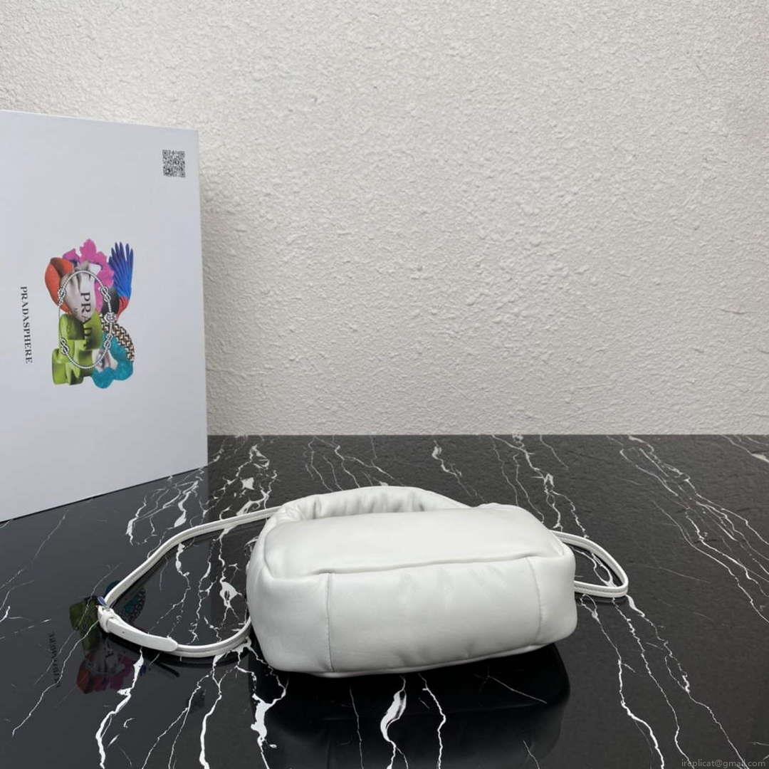 Prada 1BA384 Prada Soft Padded Nappa Leather Mini Bag White