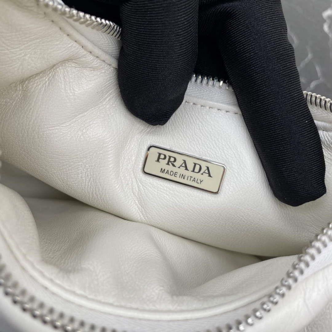 Prada 1BA384 Prada Soft Padded Nappa Leather Mini Bag White