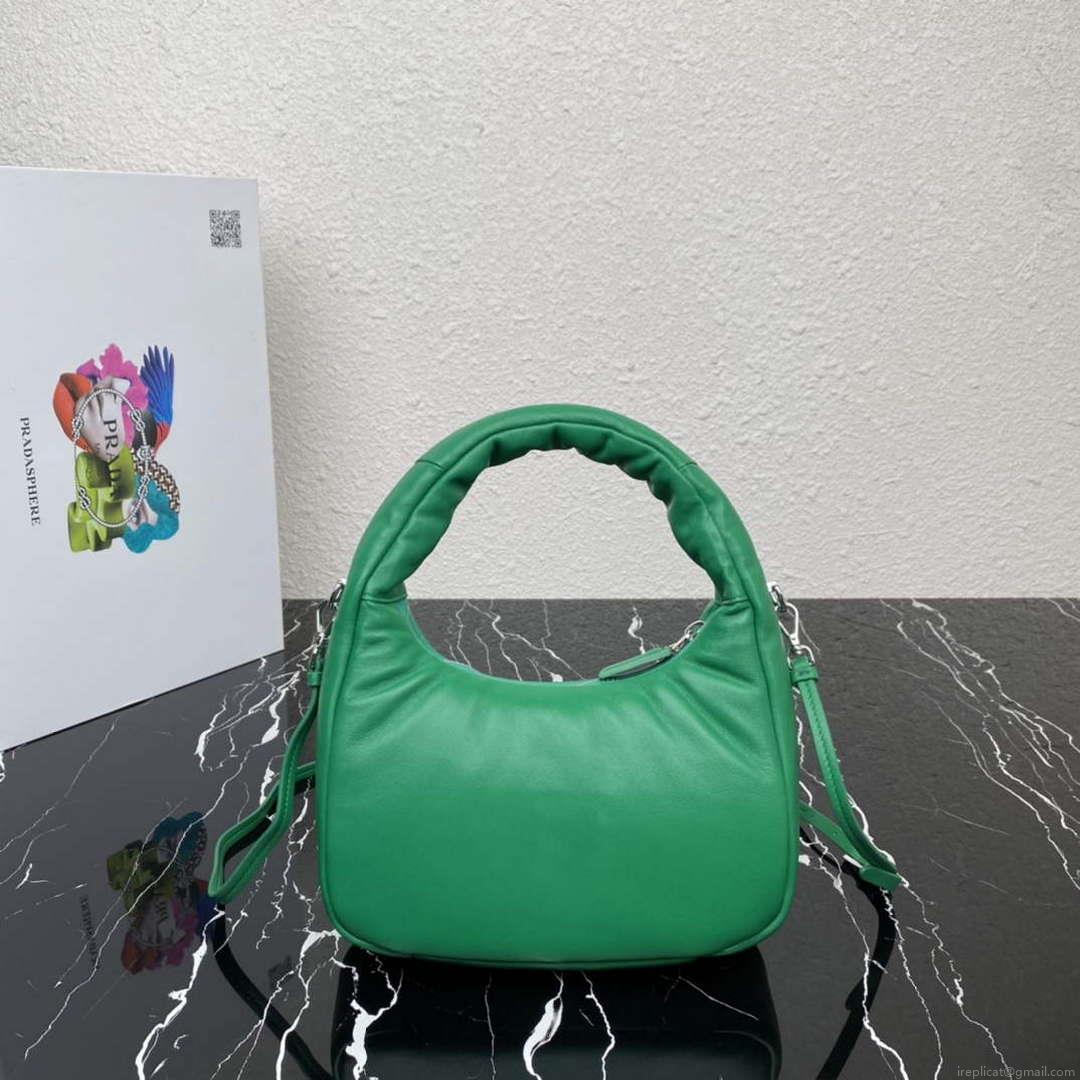 Prada 1BA384 Prada Soft Padded Nappa Leather Mini Bag Green