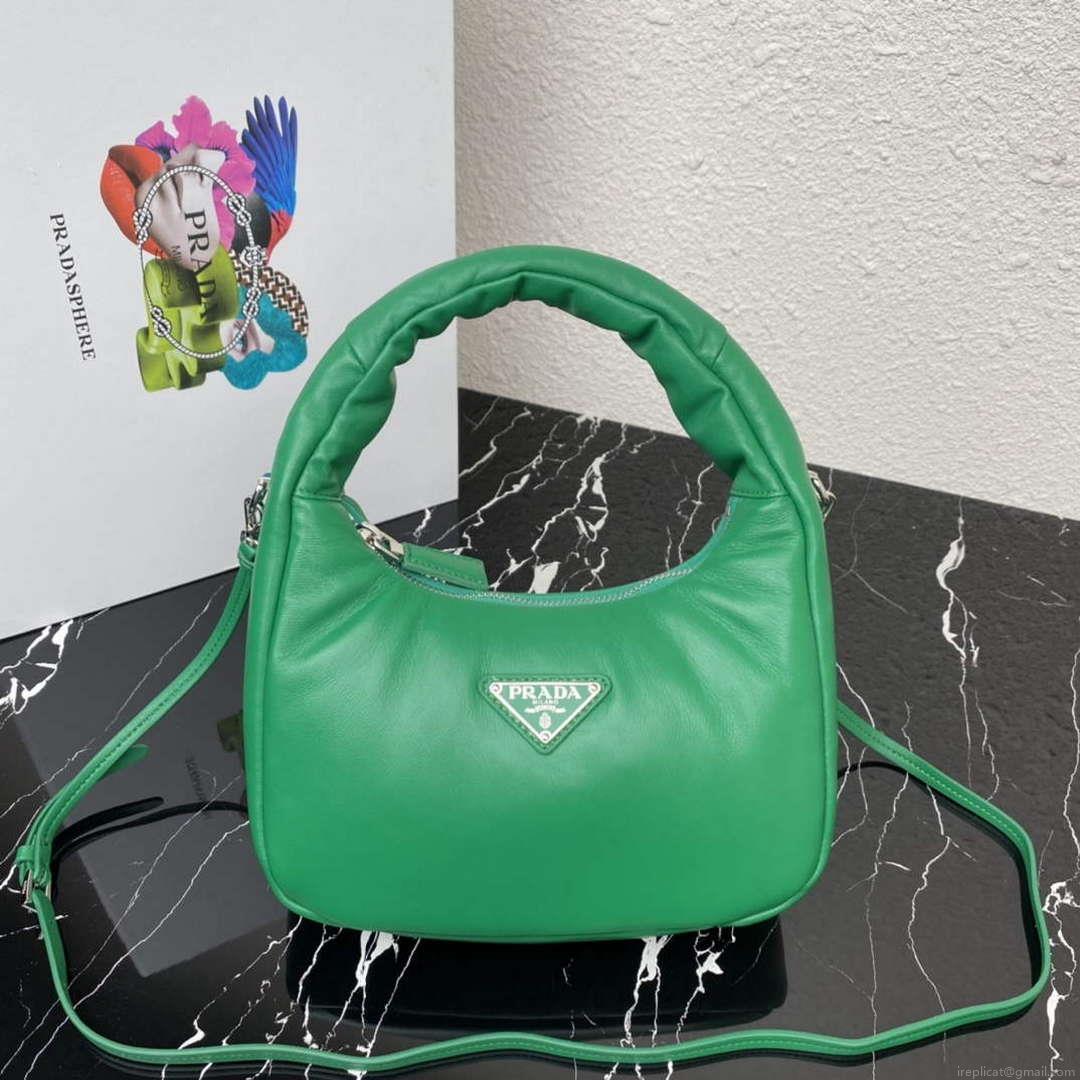 Prada 1BA384 Prada Soft Padded Nappa Leather Mini Bag Green