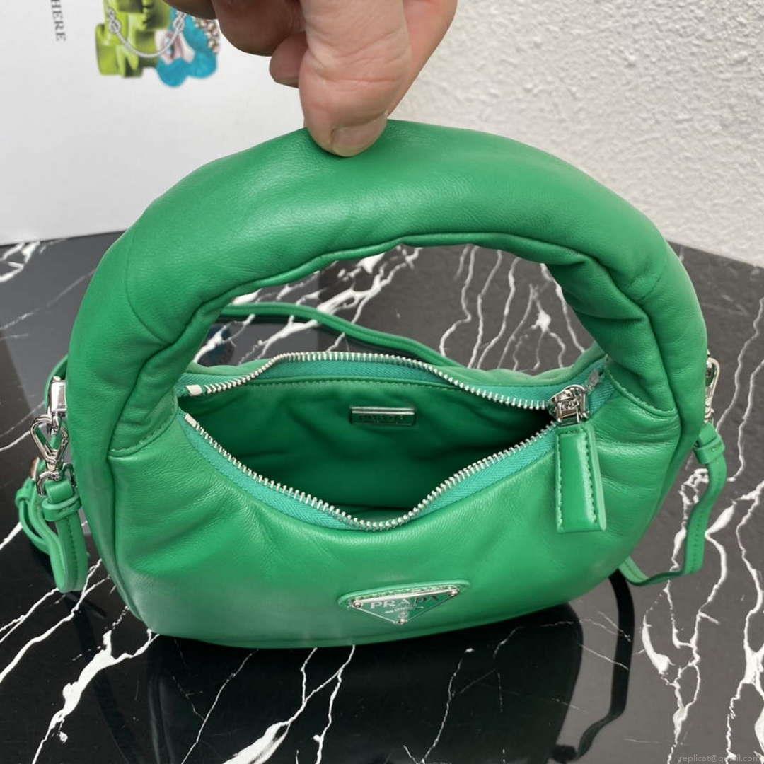 Prada 1BA384 Prada Soft Padded Nappa Leather Mini Bag Green