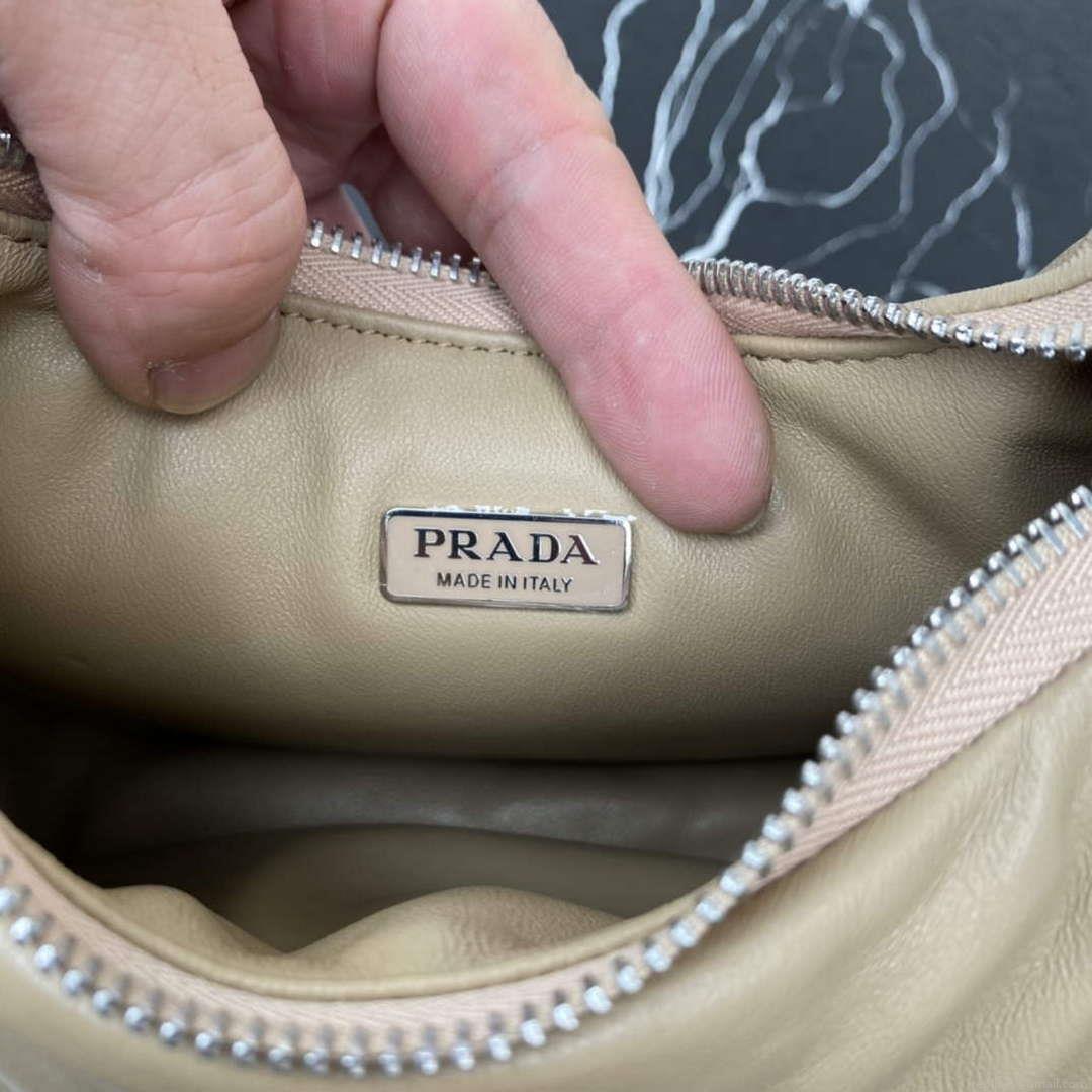 Prada 1BA384 Prada Soft Padded Nappa Leather Mini Bag Tan