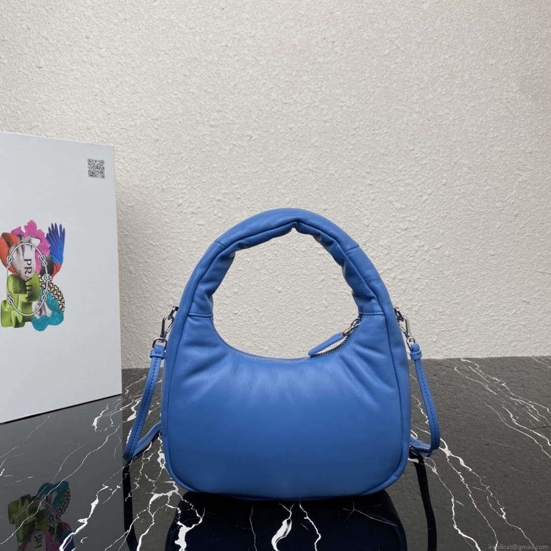 Prada 1BA384 Prada Soft Padded Nappa Leather Mini Bag Light Blue