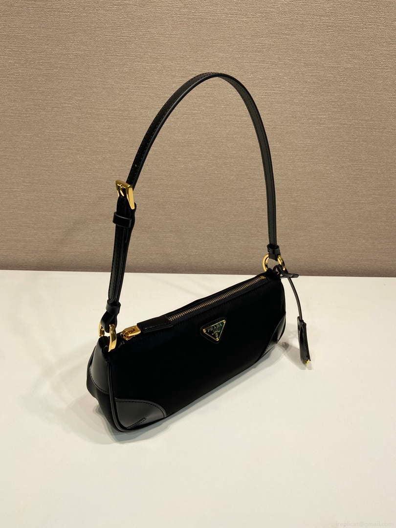Prada 1BC201 Re-Edition 2002 small Re-nylon fabric shoulder bag Black