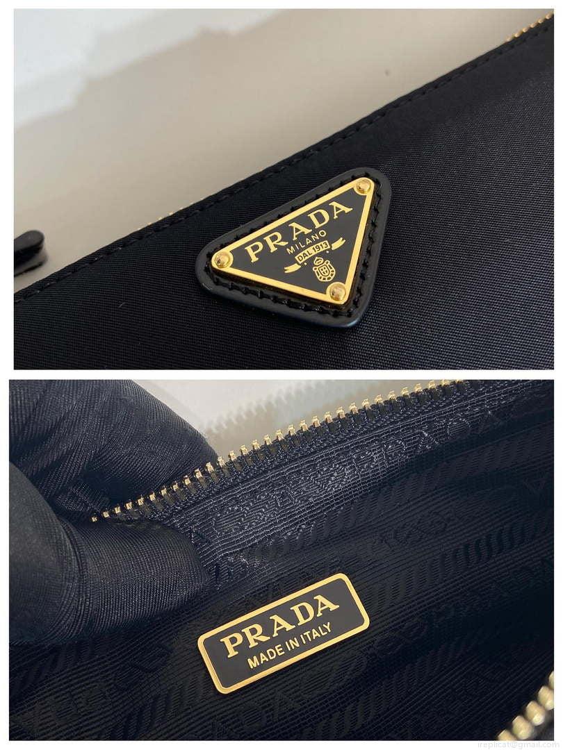 Prada 1BC201 Re-Edition 2002 small Re-nylon fabric shoulder bag Black
