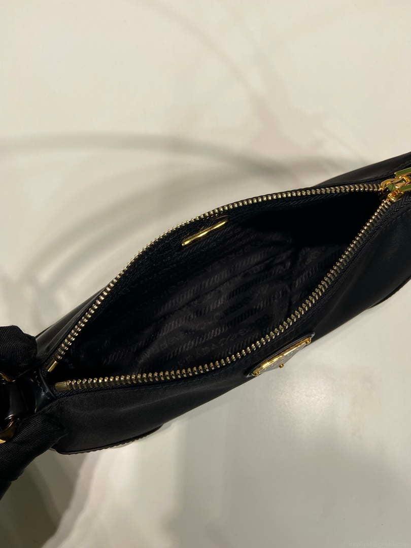 Prada 1BC201 Re-Edition 2002 small Re-nylon fabric shoulder bag Black