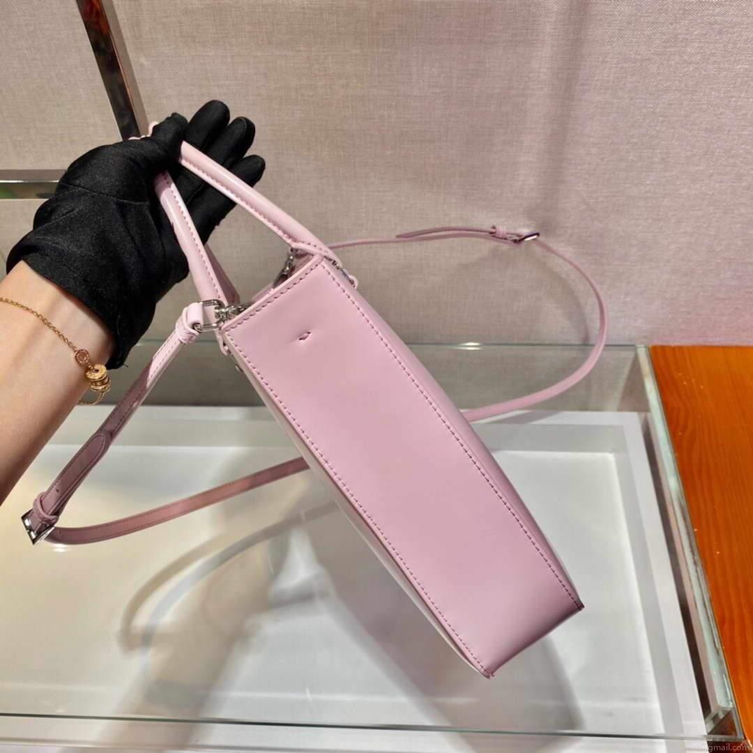 Prada 1BA330 Brushed Leather Tote Bag Pink