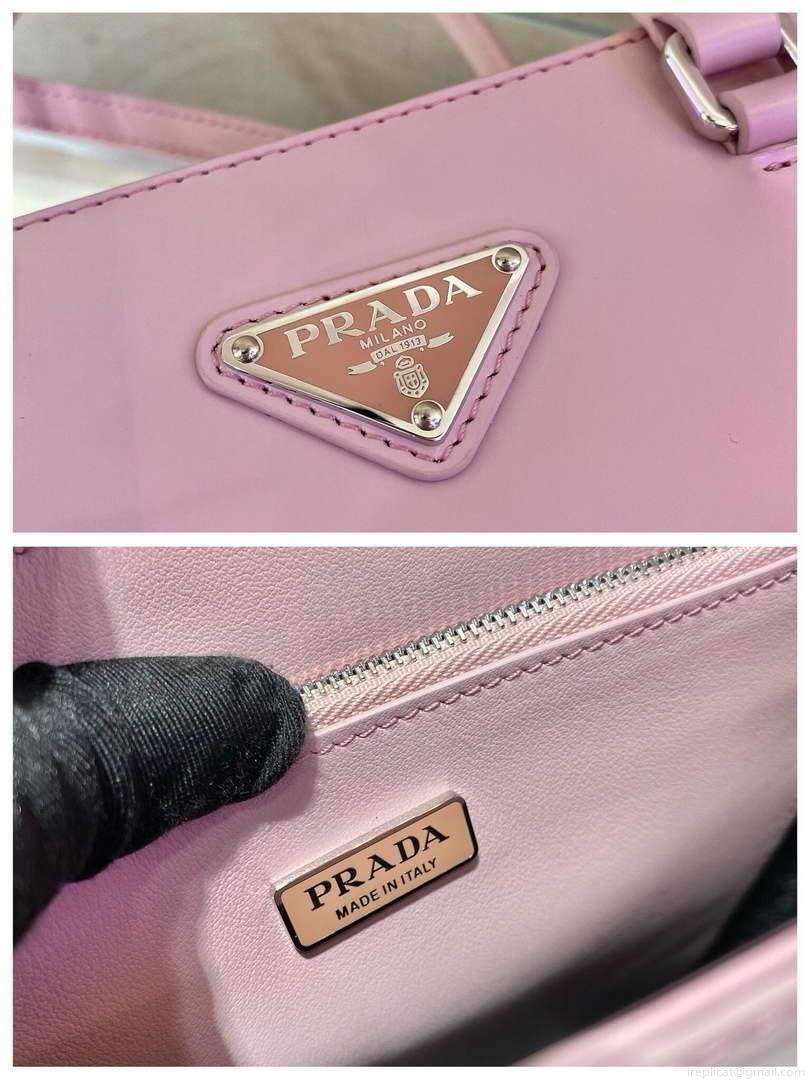 Prada 1BA330 Brushed Leather Tote Bag Pink