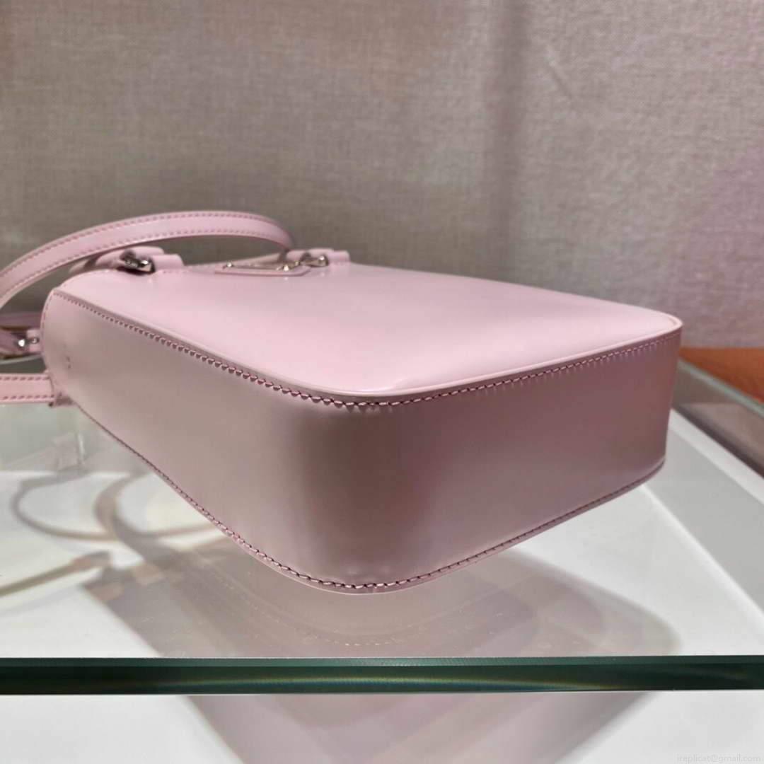 Prada 1BA331 Small Brushed Leather Tote Pink