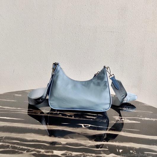 Prada 1BH204 Prada Re-Edition 2005 Nylon Bag Light Blue