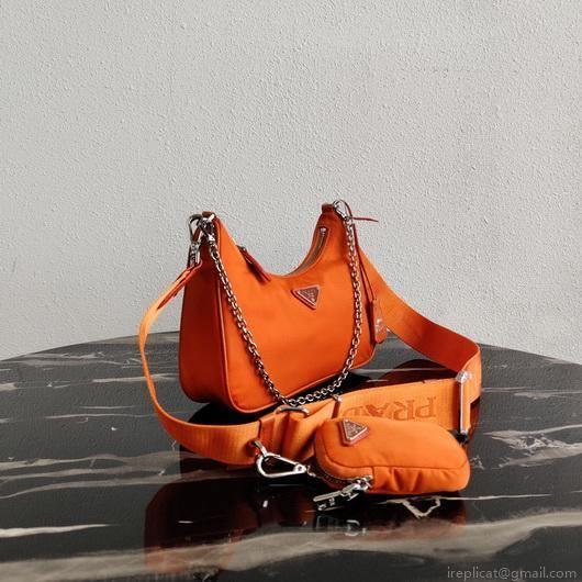 Prada 1BH204 Prada Re-Edition 2005 Nylon Bag Orange