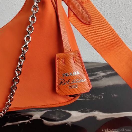 Prada 1BH204 Prada Re-Edition 2005 Nylon Bag Orange