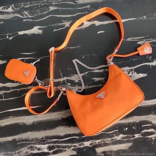 Prada 1BH204 Prada Re-Edition 2005 Nylon Bag Orange