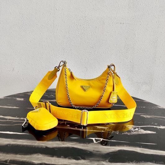 Prada 1BH204 Prada Re-Edition 2005 Nylon Bag Yellow