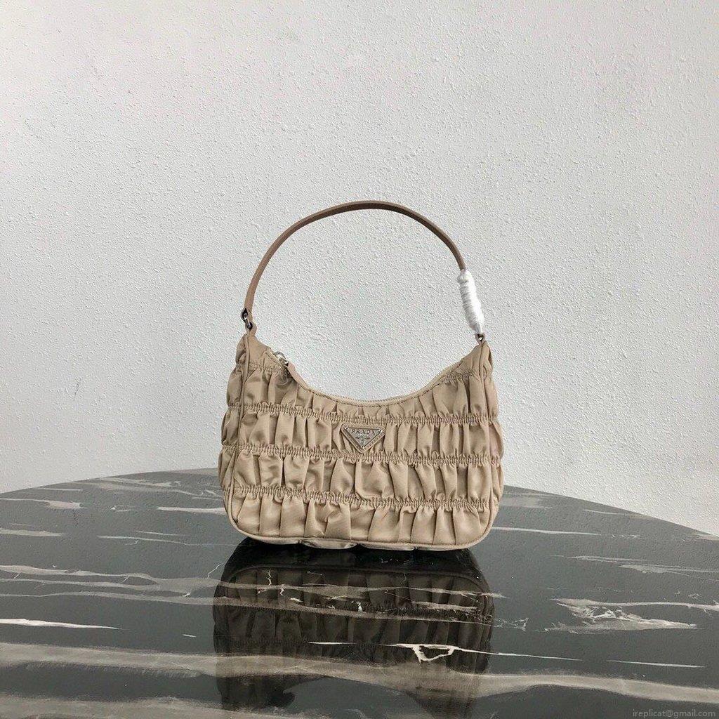 Prada 1NE204 Prada Nylon and Saffiano Leather Mini Bag in Apricot