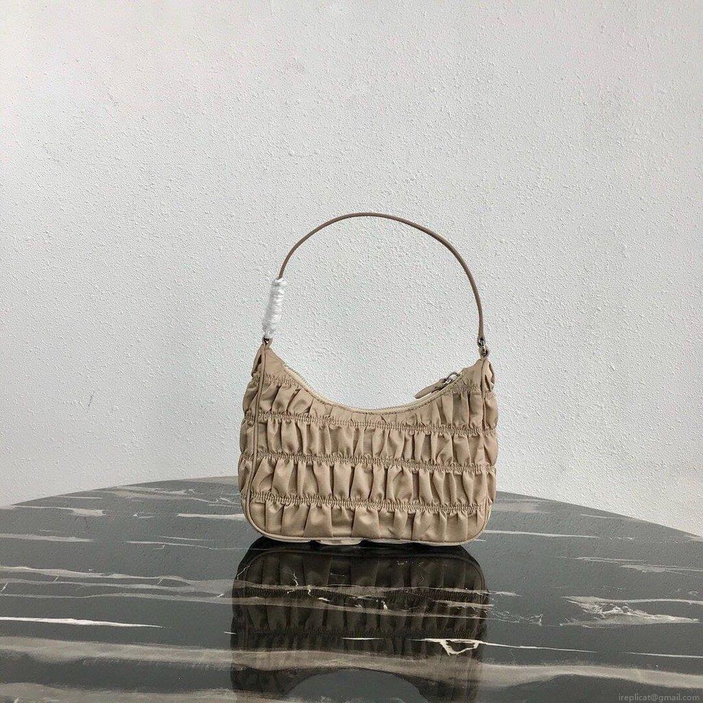 Prada 1NE204 Prada Nylon and Saffiano Leather Mini Bag in Apricot